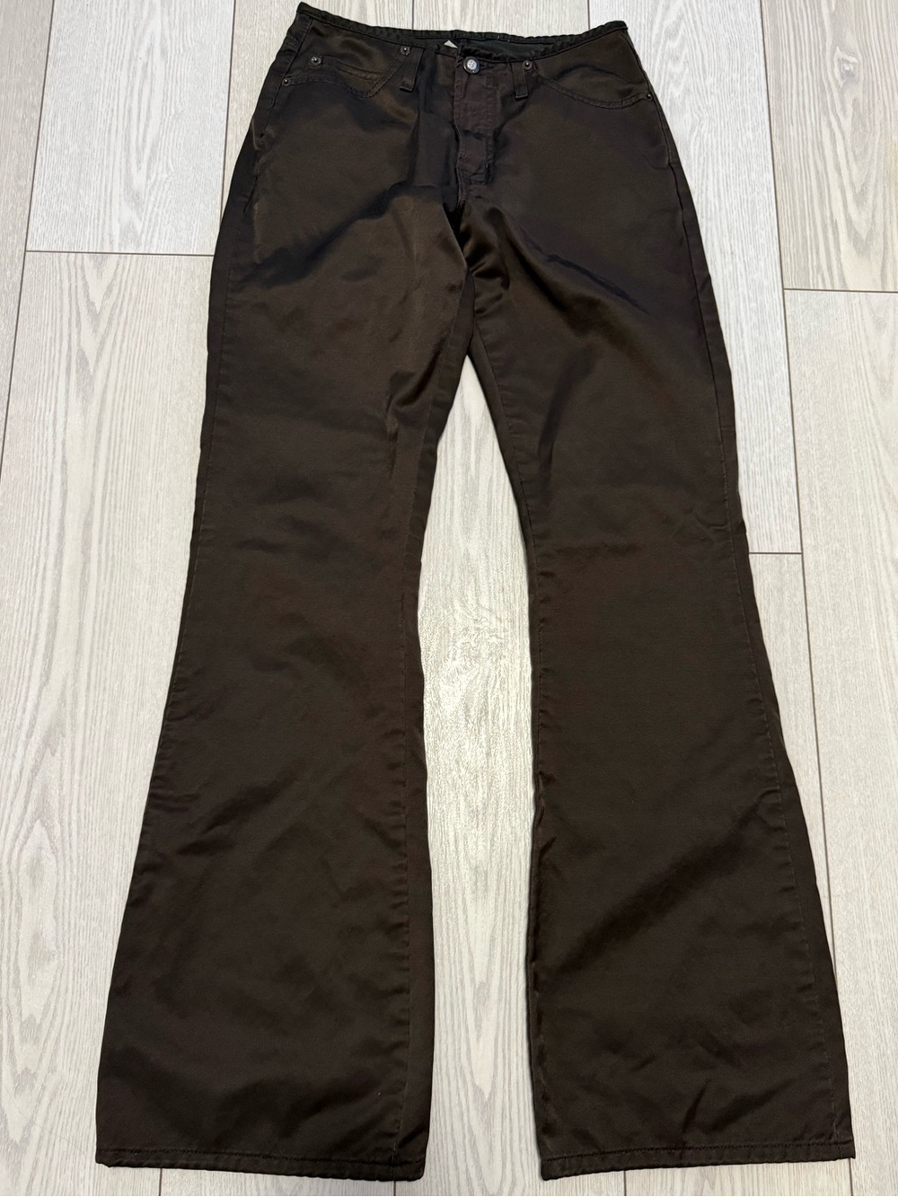 Y2K Girlfriend bootcut jeans pants 28/34 low rise grey brown flare vtg casual